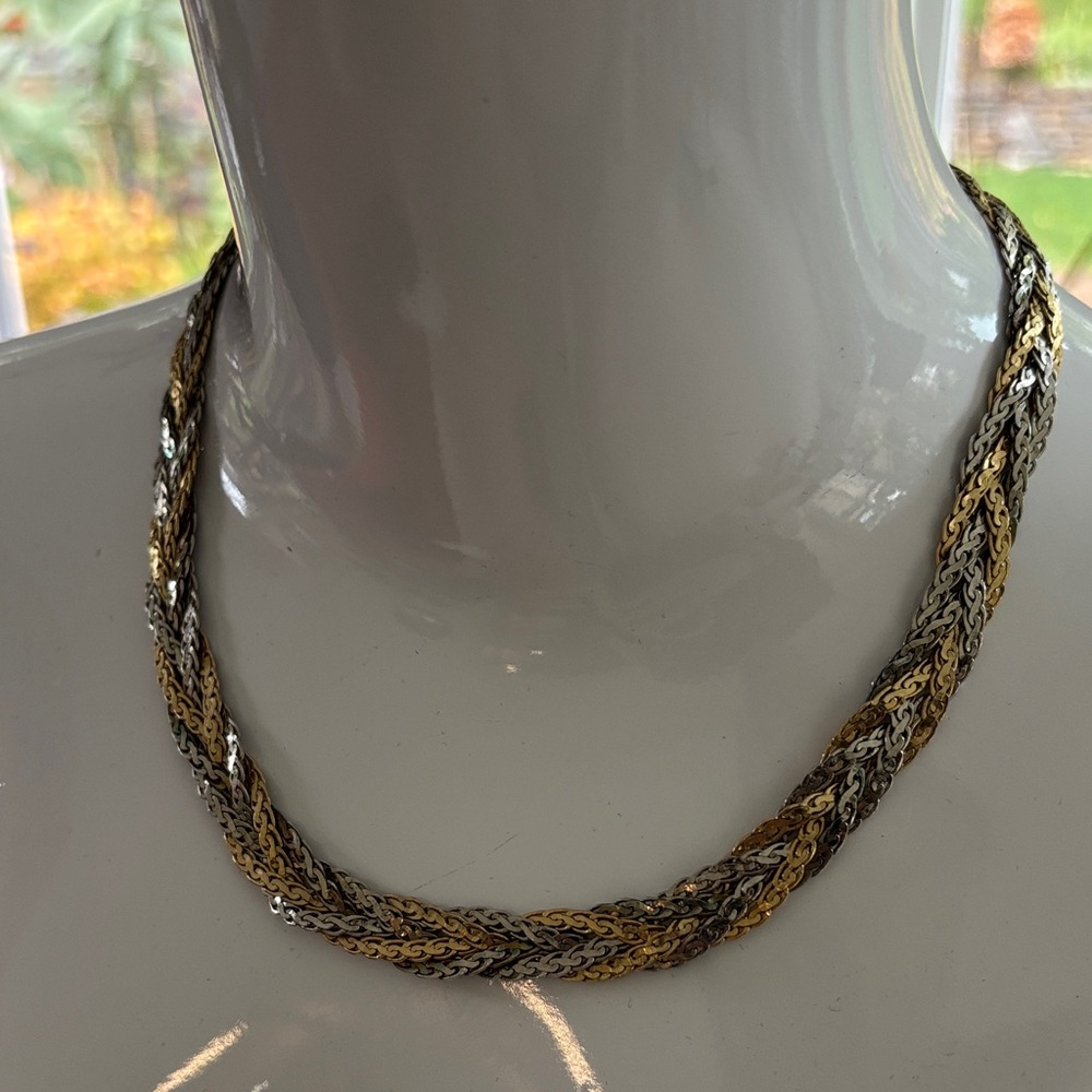 Two-Tone Braided Chain Necklace